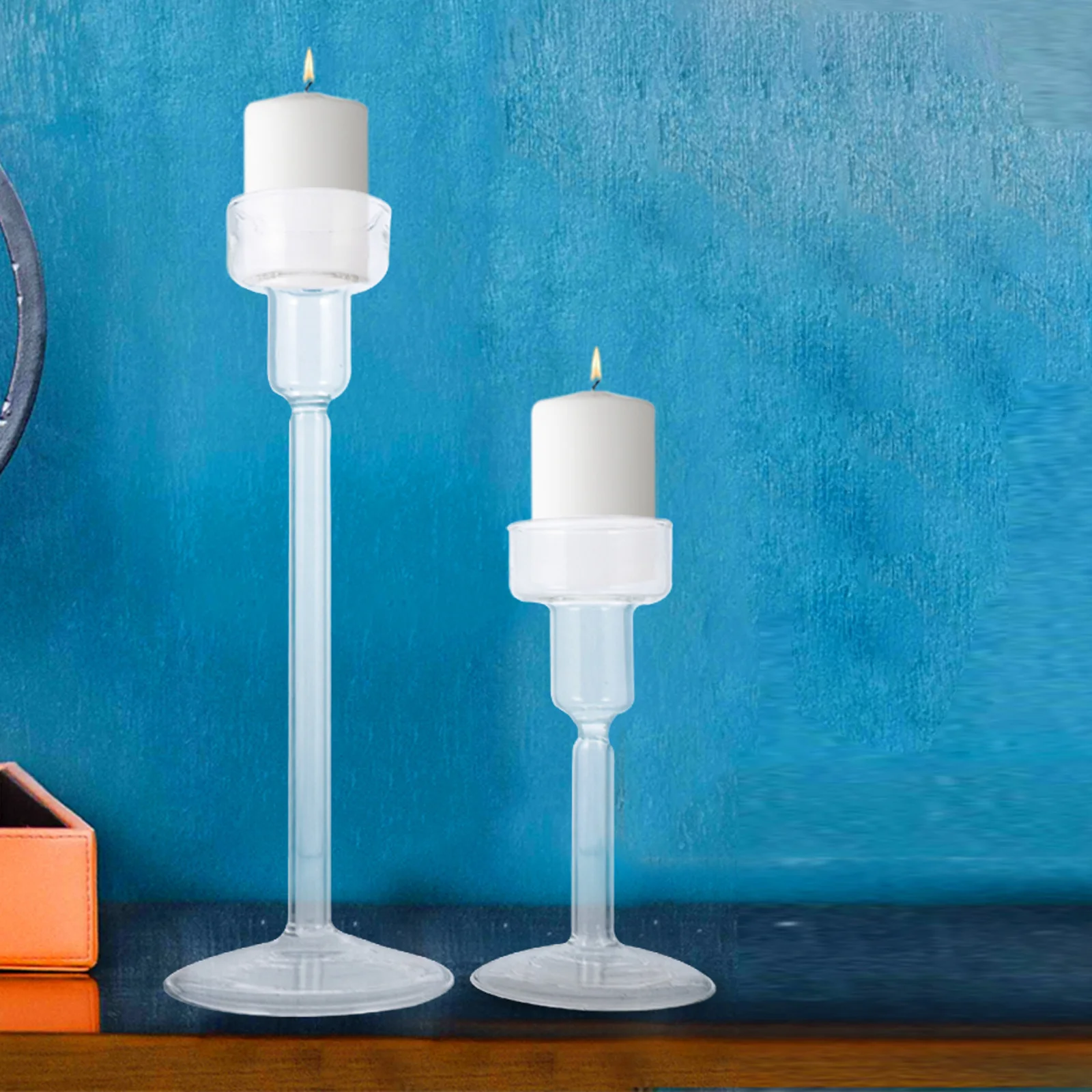 

2 Pcs Decorative Holder Elegant Candlestick Holders Dinner Table Centerpiece Taper