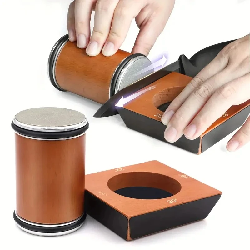 

New 4 AngleRolling Knife Sharpener Kit For Straight Edge Roller Knife Sharpening With Industry Diamonds Chef Knife Set