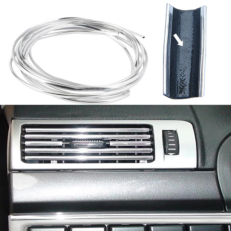 1PCS PVC 6m Car Door Chrome Moulding Trim Strip Edge Scratch Guard Protector Cover Strip Roll Chrome Styling Moulding Trim Strip