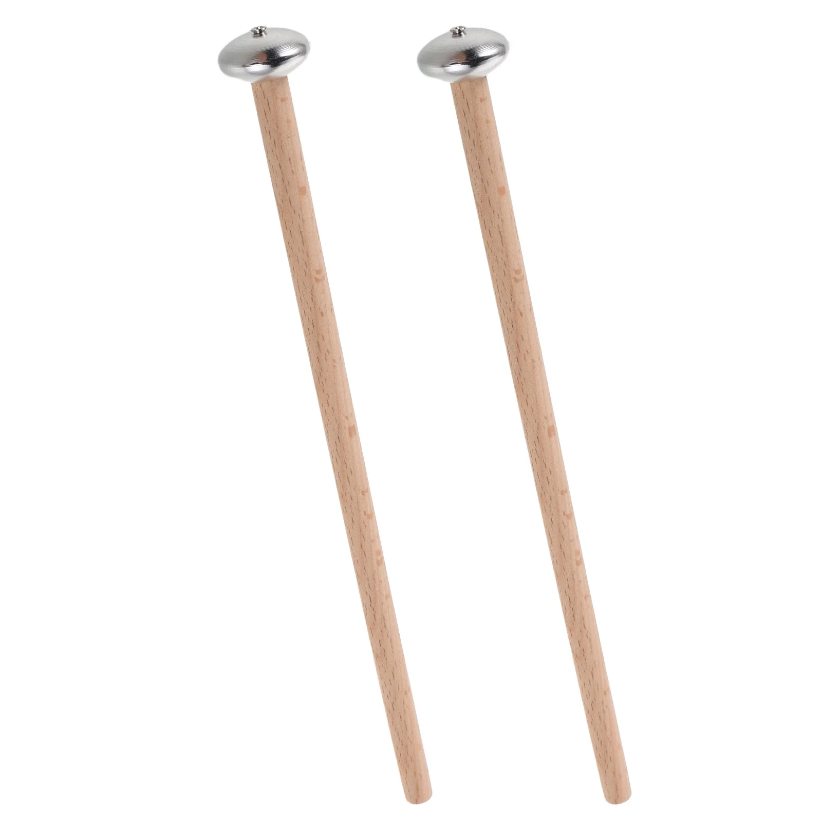 

Aluminum Plate Hammer Bell Mallet Ethereal Drumsticks with Wooden Handle Metal Beige Mallets