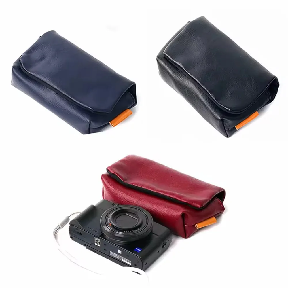 PU Leather Soft Case Pouch Camera Bag For Sony black card RX100 series camera bag G9X micro-single camera LX series storage bag