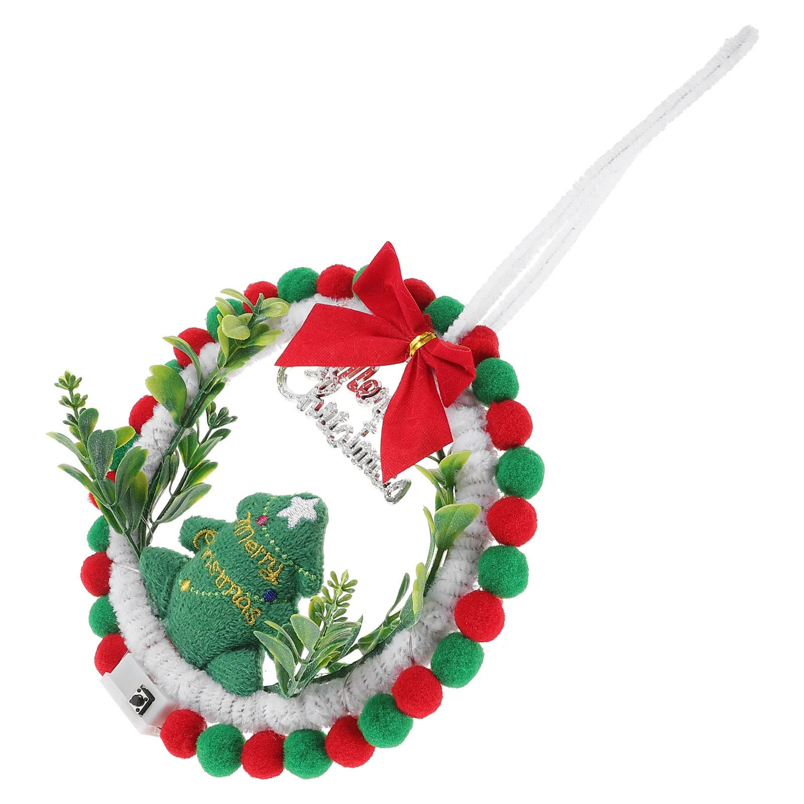 

1Set Christmas Wreath Making Kit DIY Lightweight Materials for Front Door Window Reusable Delicate Color Christmas Garland