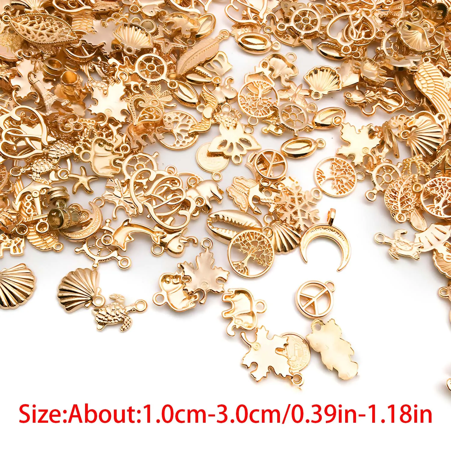 20/30/50pcs Alloy KC Golden Fashion Charms Various Mixed Pendants for DIY Bracelet Necklace Jewelry Making Accessories