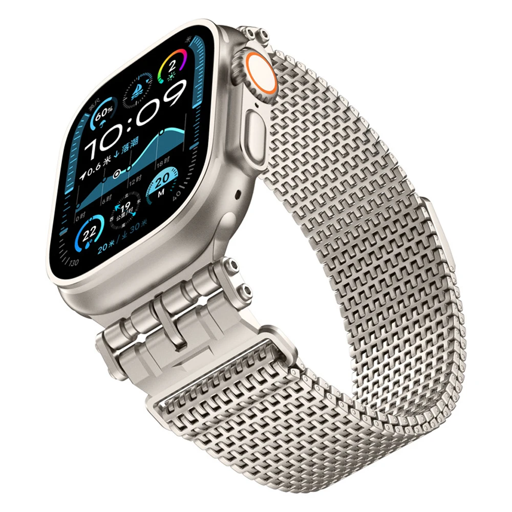 Magnetic Milanese Band for Apple Watch Ultra 2 49mm 46mm 44 45mm Luxury Stainless Steel Strap for iWatch Series 10 9 8 7 6 5 se