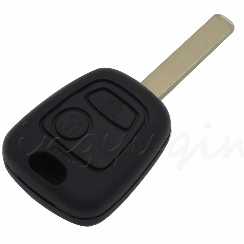 Jingyuqin 2 botones 433MHZ llave de coche remota para Peugeot 206 207 para Citroen C2 C3 con Chip transpondedor ID46/PCF7961