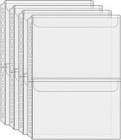 A4 Binder Pockets Zipperless Cash Envelopes 2 Pocket Binder Sleeves with Flap Binder Pouches Loose Leaf Inserts Folder Photocard
