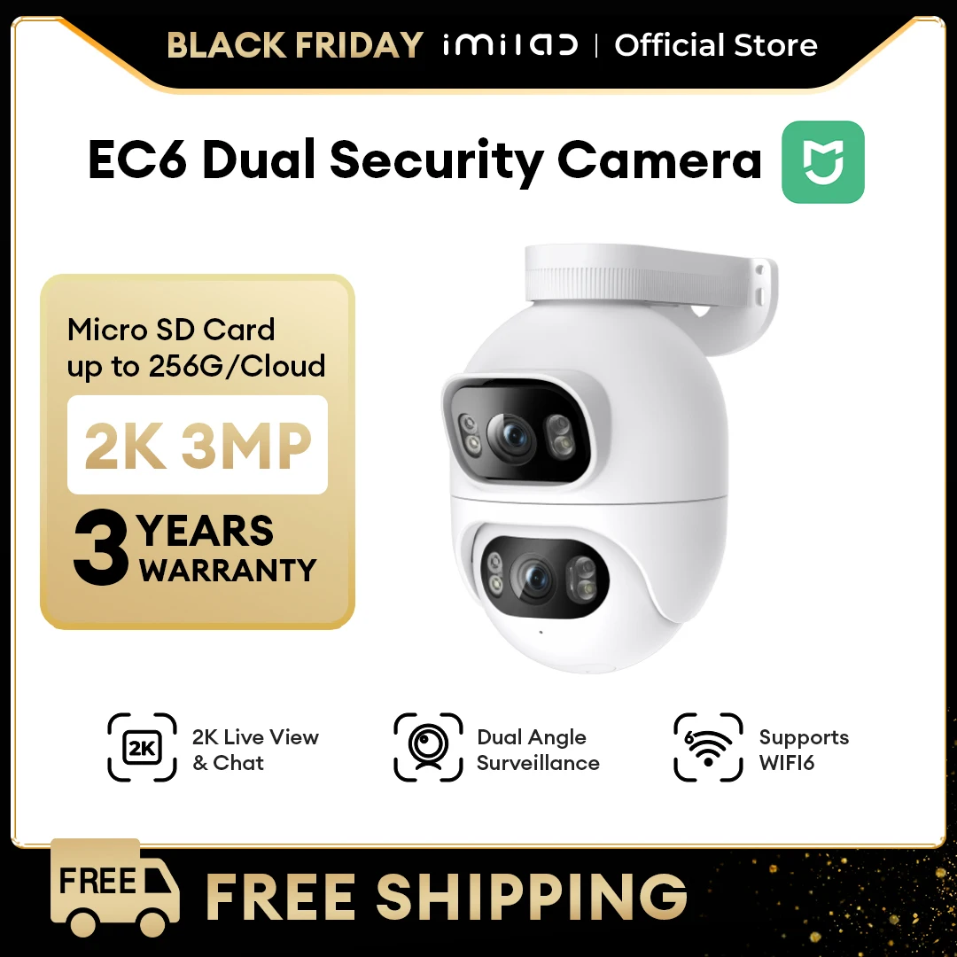 IMILAB EC6 Dual Outdoor Surveillance Camera Dual Lens 360° PTZ Camera Colour Night Vision WiFi/LAN 7/24 Work With MiHome App