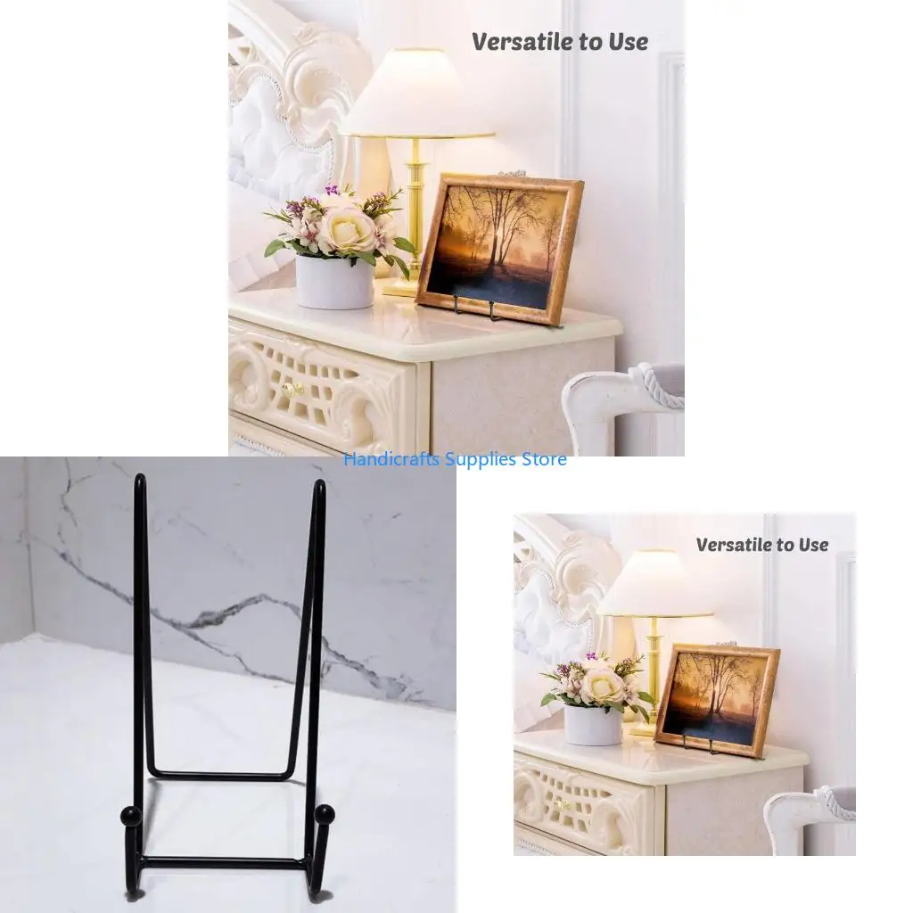 R1WA Display Stands Metal Frame for Picture Decorative Plate Book Photo Artistic Work Home Office Banquet Ornaments