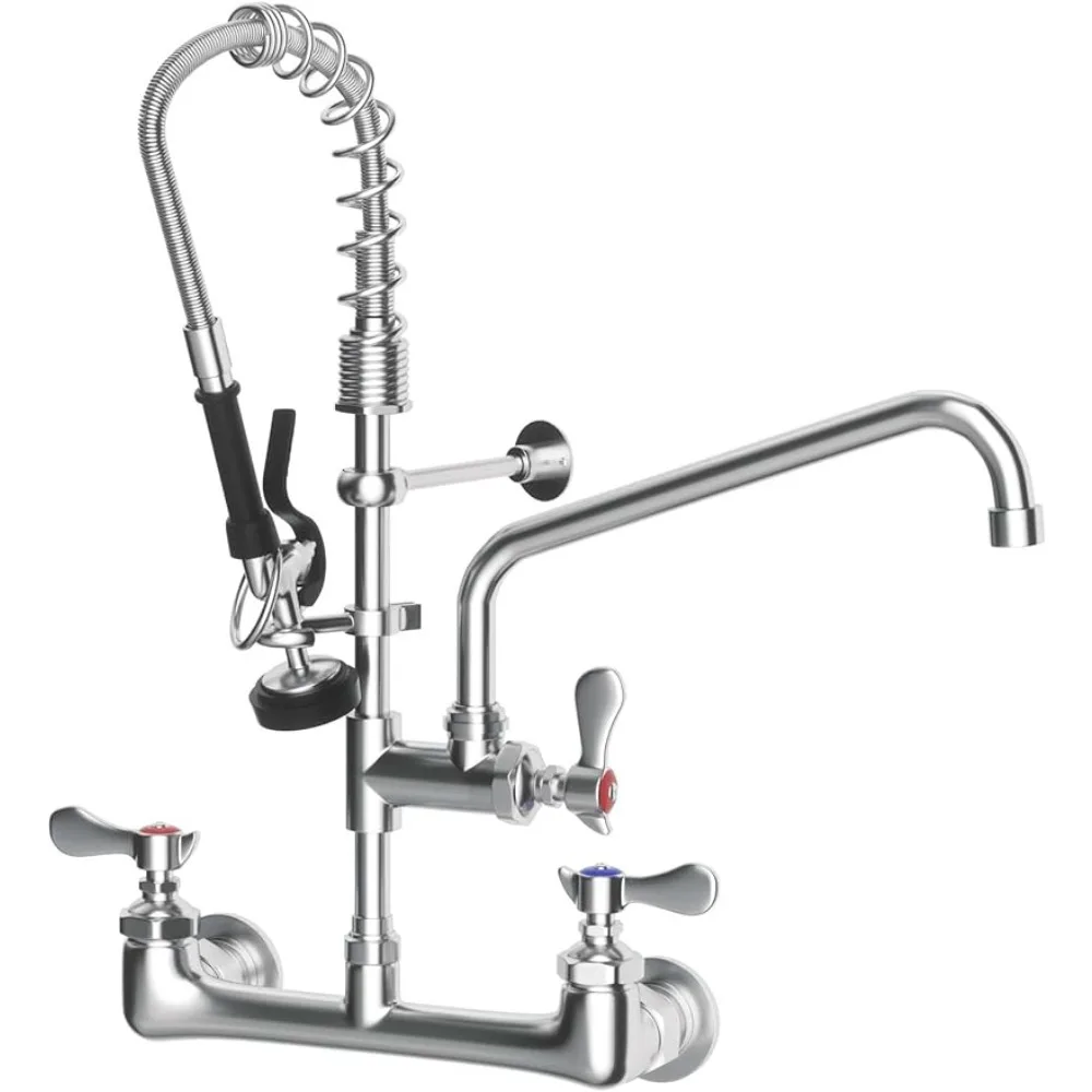 Height Commercial Faucet Wall Mount With Sprayer 8