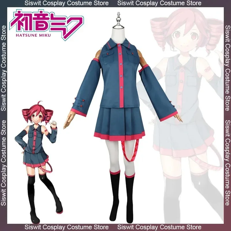 

Anime Kasane Teto Cosplay Costumes Vtuber Blue Grey Formula Uniform Full Set Stage Show Girls Outfits Carnival Party Dress Up