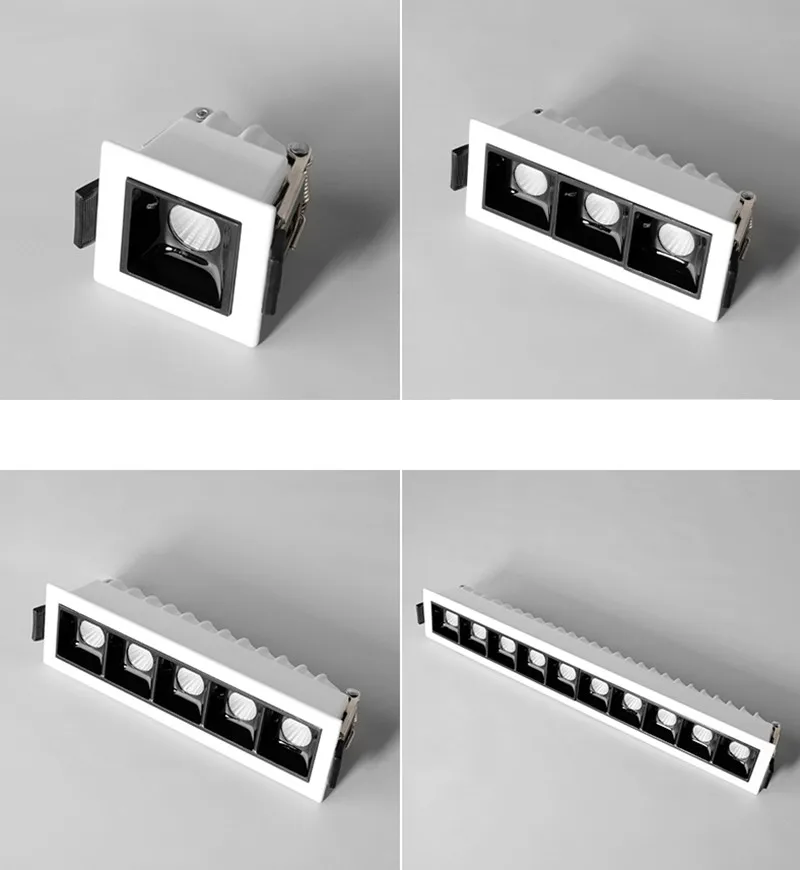 Dimmable Recessed Strip LED Ceiling Lights 2W 4W 6W10W 20W 30W COB LED Down lights AC85~265V LED Strip lamp Indoor Lighting