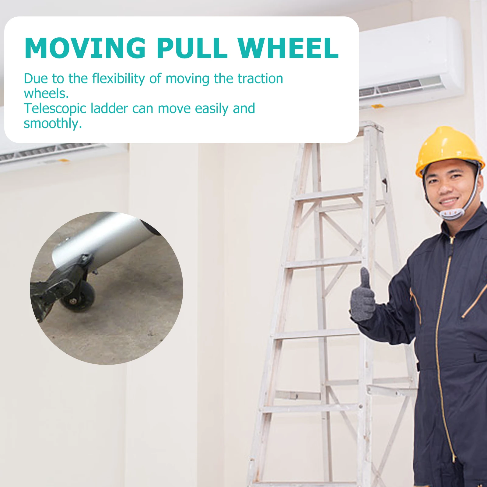 

2 Pcs Aluminum Alloy Ladder Wheels Stair Climbing Dolly Ladders Pulley Scaffold Wheelchair Break Extenders Replacement