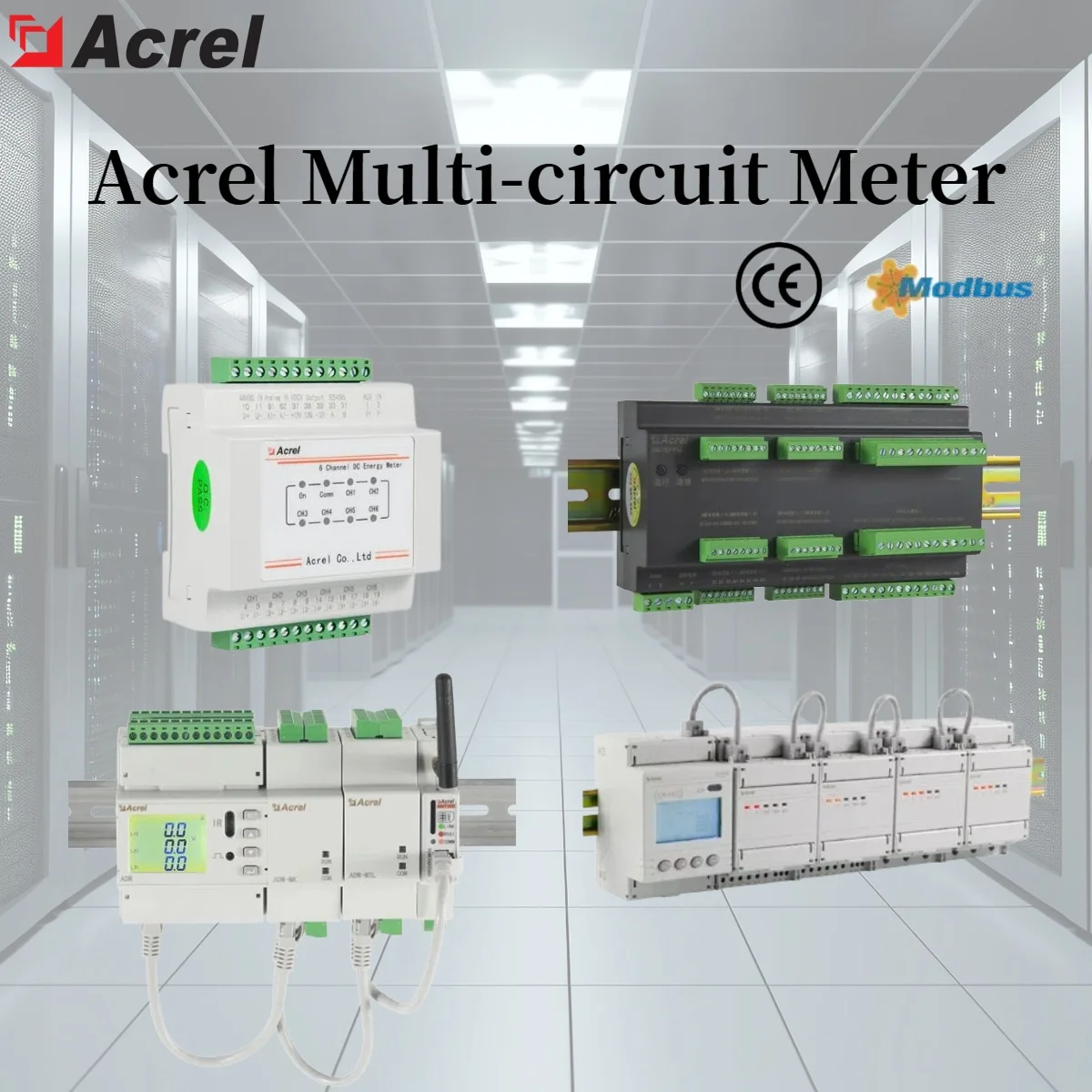 ADF400L Measure Power Consumption Power Meter Voltage and Current Modbus Din Rail Multi Channel Energy Meter