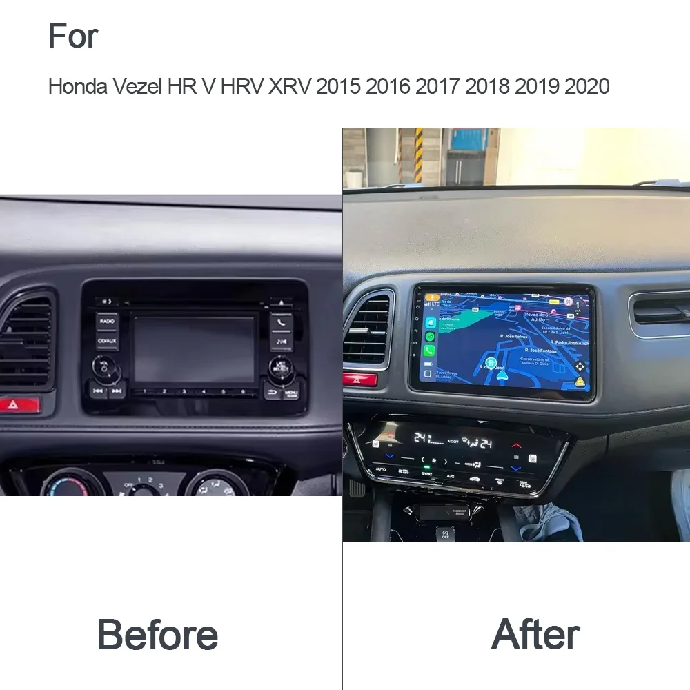 CarPlay 720P 8G+256GB 14 Car Player GPS Stereo Radio WiFi Multimedia For Honda Vezel HR V HRV XRV 2015 2016 2017 2018 2019 2020