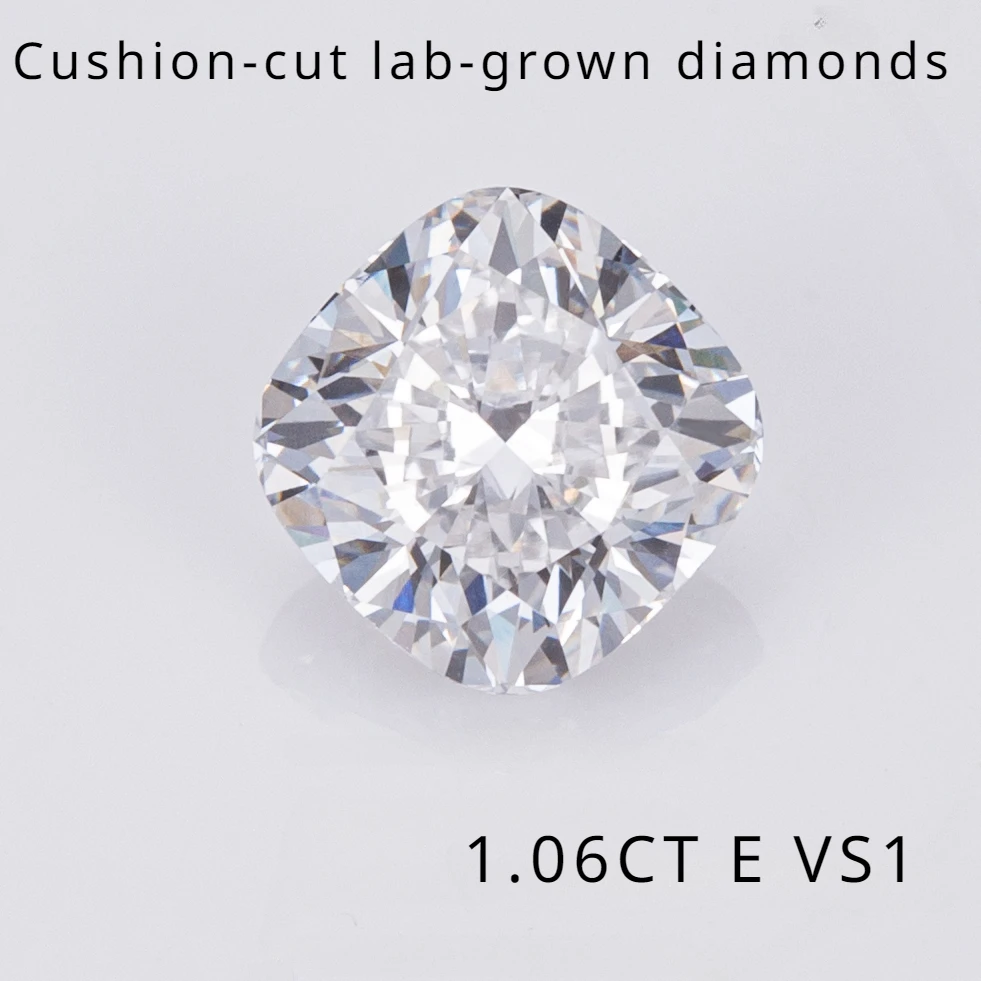 YanYao Jewelry Best Selling CVD Cushion Cut 1.06CT E VS1 Lab Grown Diamond IGI Certificate 2EX for Jewelry