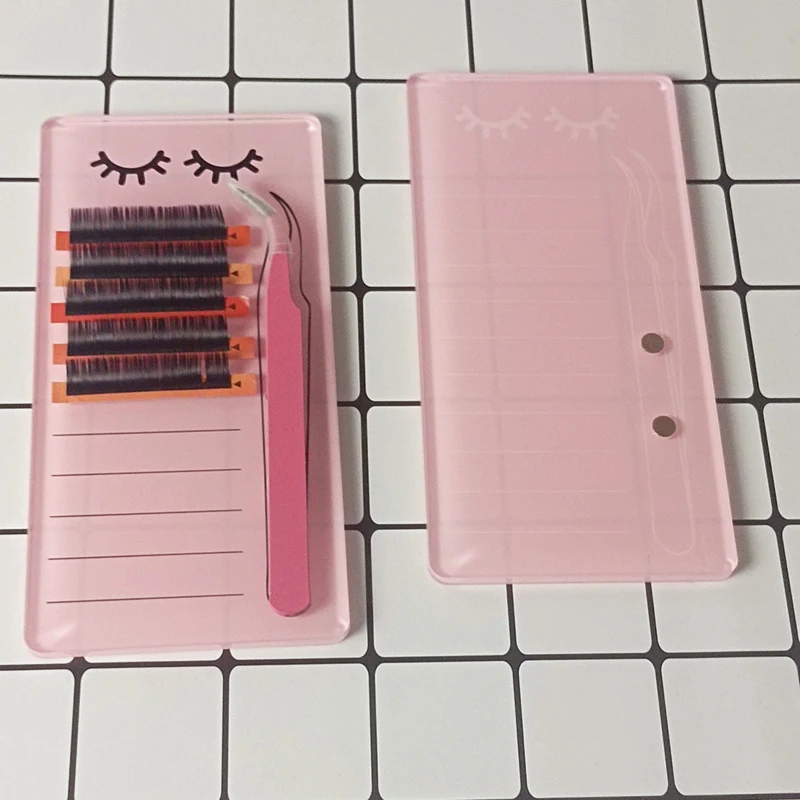 Acrylic Novel Lashes Palette Holder Eyelash Display Board With Magnetic Design For Eyelash Tweezers Storage