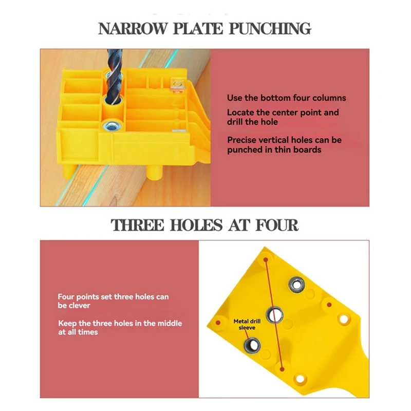 AC62-2 Sets Woodworking Hole Punch Locator For Precision Drilling Tool Set