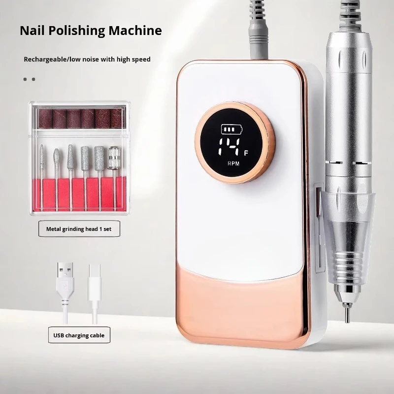 Dedicated rechargeable electric nail polish manicure removes dead skin plastic material to keep cool without getting hot