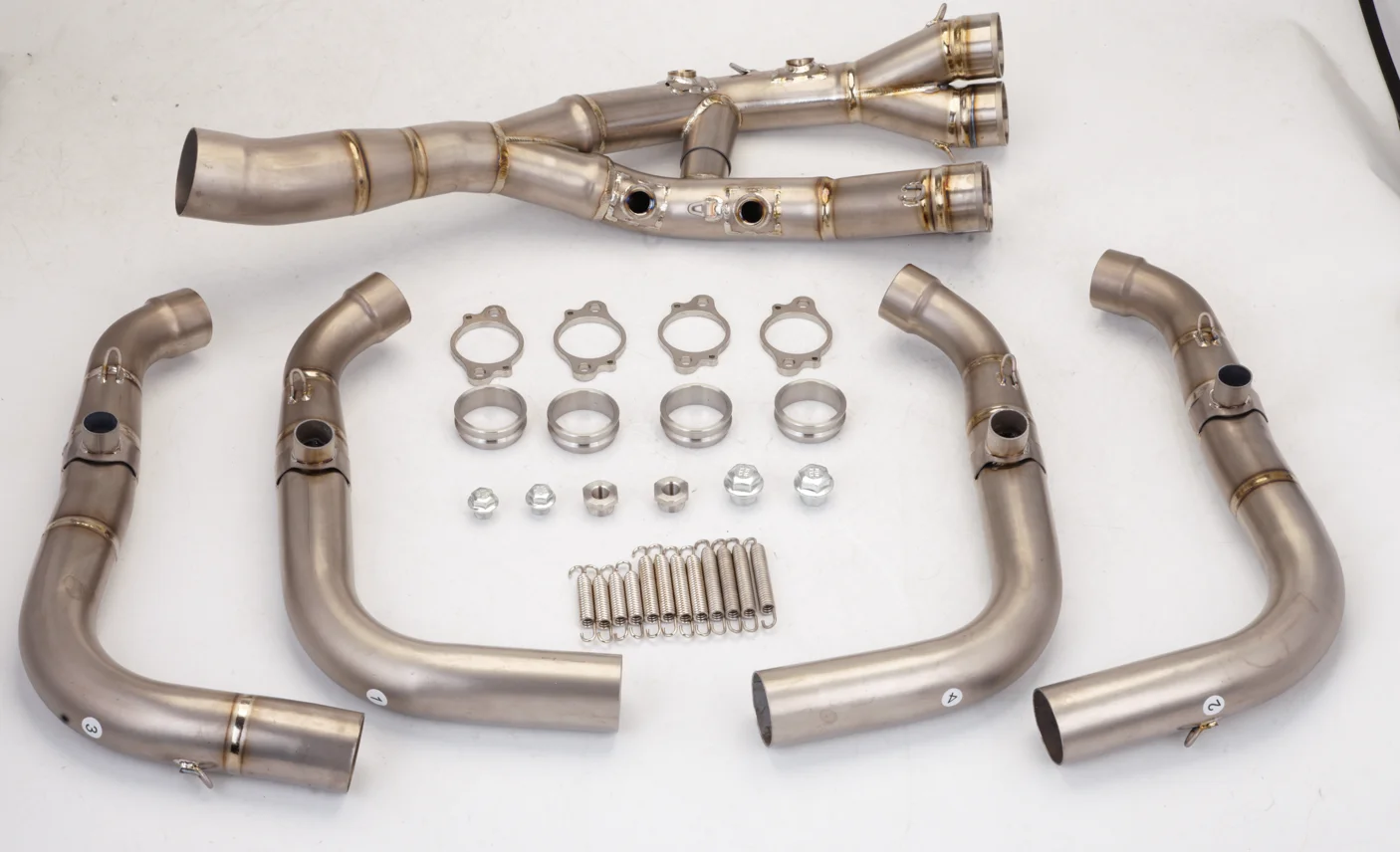 Motorcycle Titanium Alloy Front Link Pipe Exhaust Manifold For S1000RR 2019‑2026 S1000R 2021‑2026 Modified Exhaust System