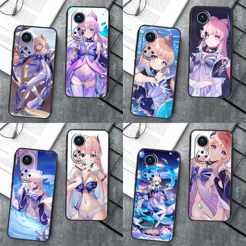 Genshin Impact Sangonomiya Kokomi For Huawei P40 P20 P30 P60 Pro Nova 5T 9 P Smart Honor Magic5 Lite 50 70 90 X8 X8a X9a Case