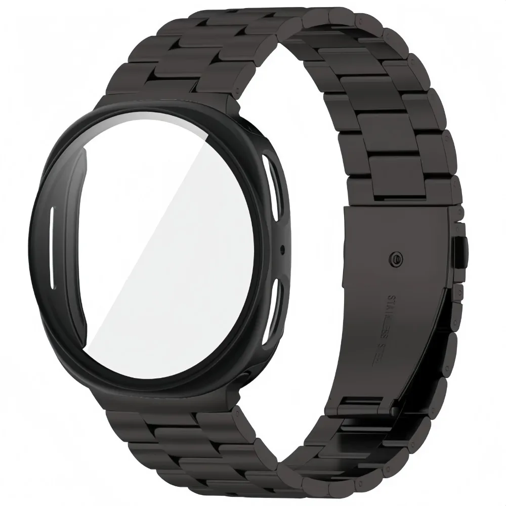 Hard PC Case + Metal Band for Samsung Galaxy Watch 8 9 40mm 44mm Screen Protector Stainless Steel Bracelet for Galaxy 8 40/44mm