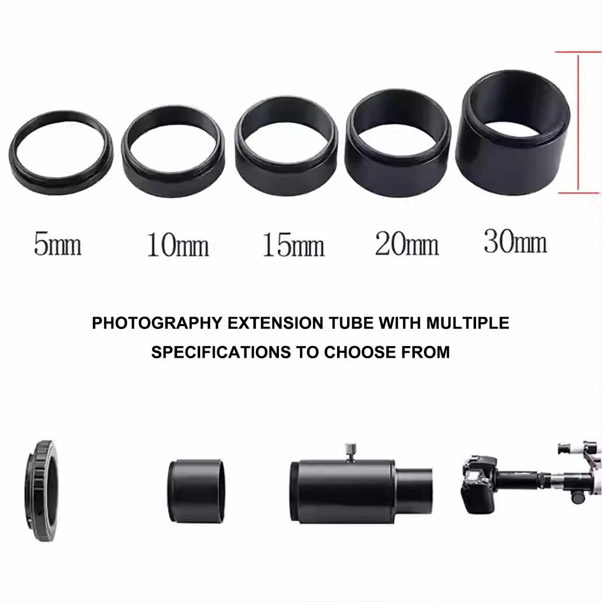 Astronomical Telescope Extended Focus Ring M42X0.75 Various Sizes 3/4/5/6/7/9/20/30/40/50mm Accessory for Telescopes