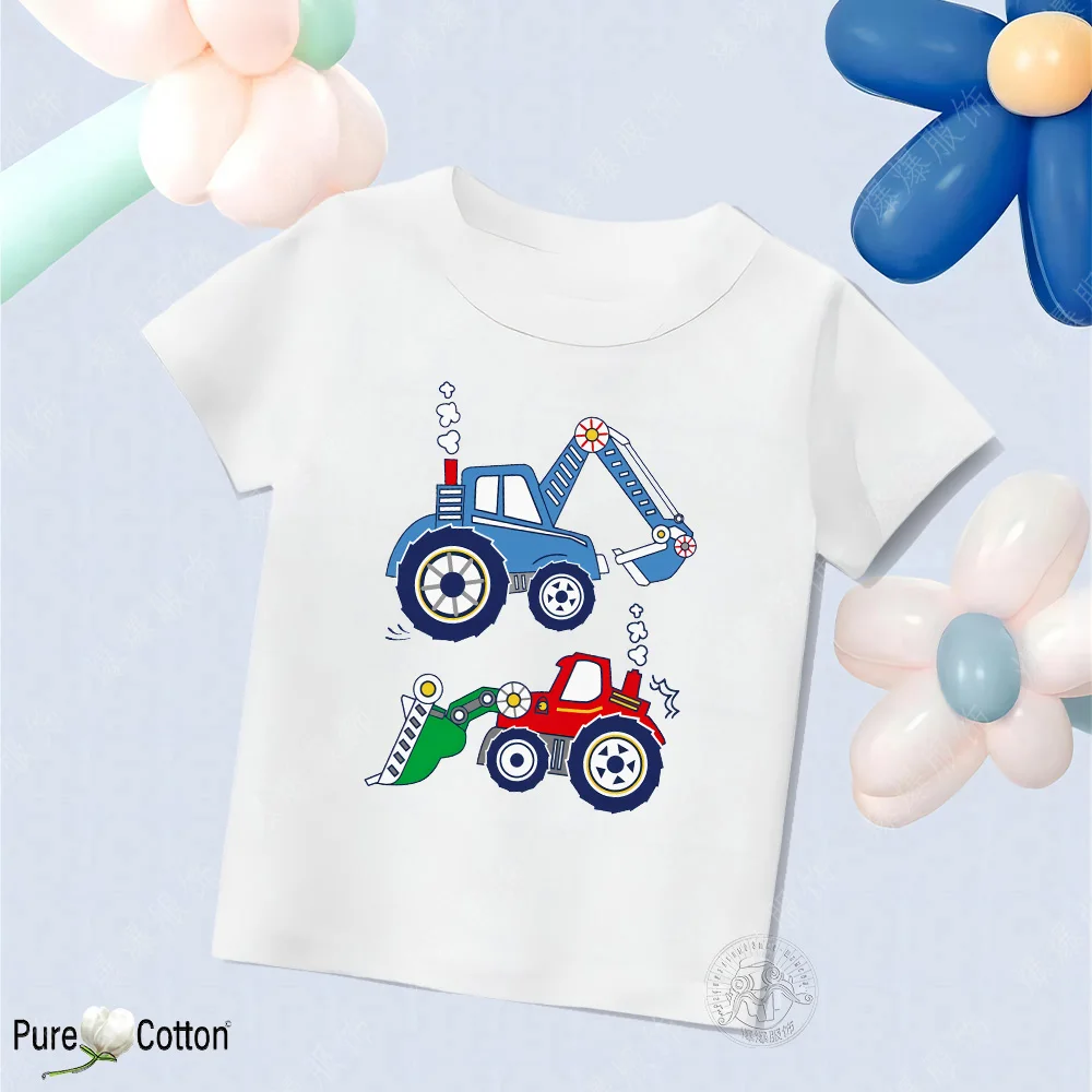 Cotton T-shirt children's summer new boy's T-shirt lightweight breathable cartoon printed top children short sleeve baby