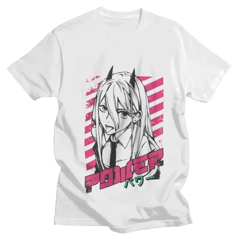 Anime motosserra homem impressão gráfica t camisa das mulheres dos homens moda casual tripulação pescoço manga curta unisex t camisa gráfica