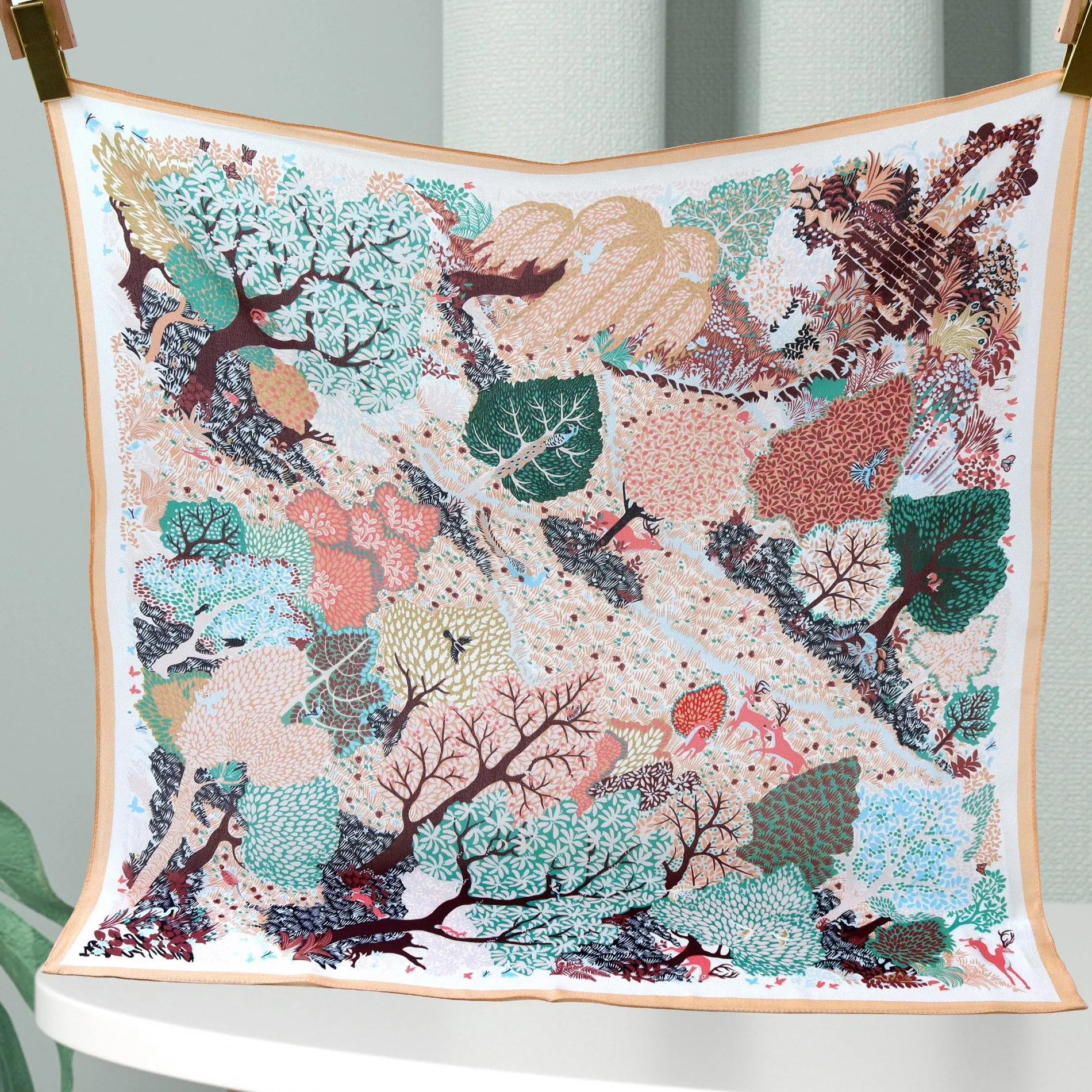 

Mulberry Silk Scarf Luxury Small Bandanas Shawls Hijab Scarves for Ladies Foulard Femme Mother Gift 53CM