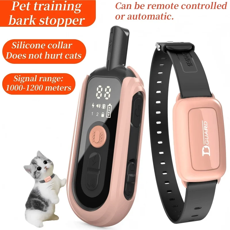 YHLC 1100m Cat Shock Collar,Cat Training Collar with Remote,Cat Stop Meowing Collar, Remote Control/Automatic Anti-Meow for Cats