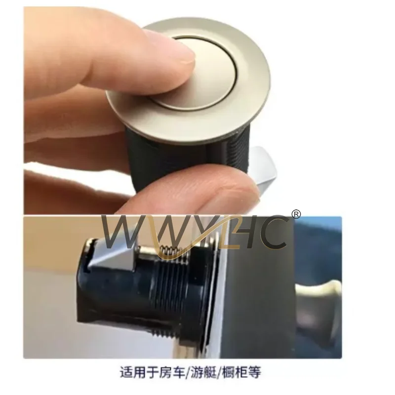 Hidden Drawer Rebound Press Lock Round Square Lock Handle for Cabinet RV Door Installation