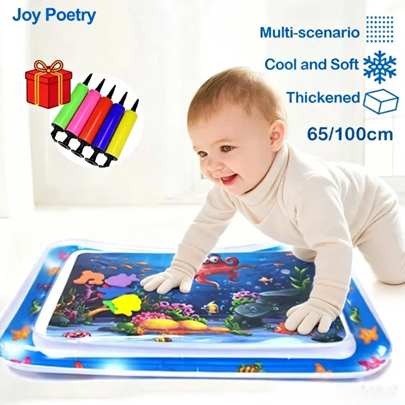 Square Circle Inflatable Baby Water Play Mat Infant Toddler Kid Tummy Time Water Pad Cushion Early Educate Develop Activity Gift