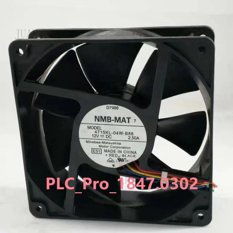 A+ 1PCS NEW FOR NMB 4715KL-04W-B86 Cooling fan DC12V 2.50A 120×120×38MM 4pin  Fast ship