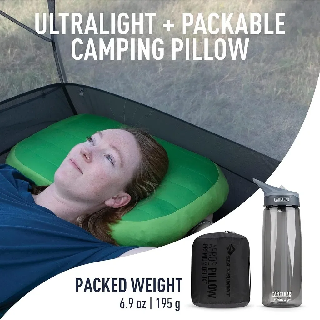 Sea to Summit Aeros Premium Inflatable Travel Pillow, Deluxe (22 x 14)
