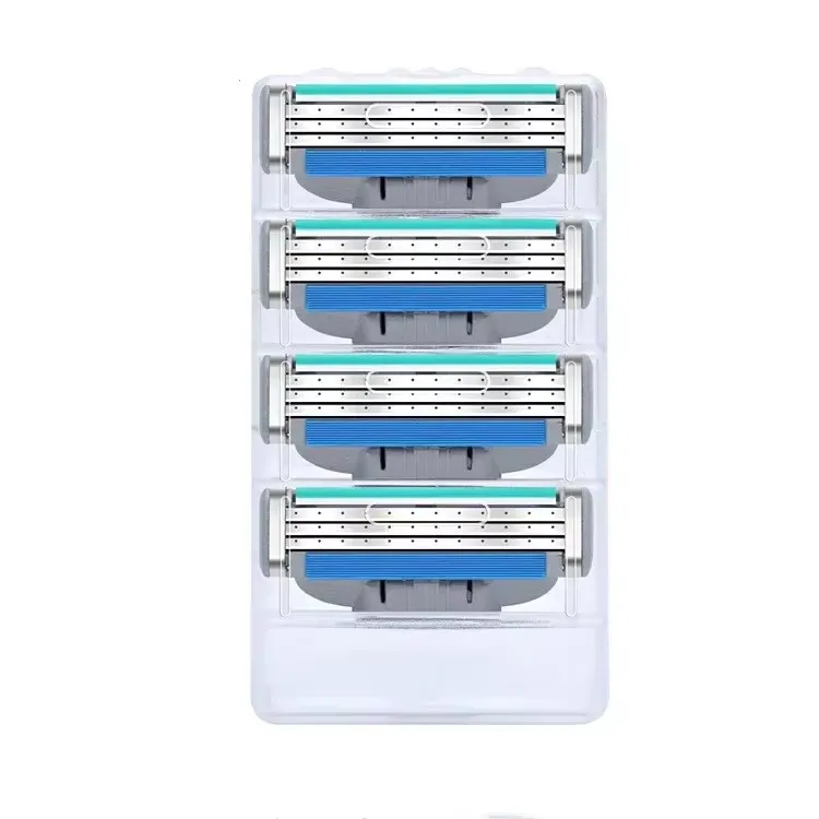 8 unids/pack de cuchillas de afeitar para afeitar la cara de los hombres, cuchilla de afeitar para Barba, cuchilla de afeitar afilada de alta calidad para Mach 3