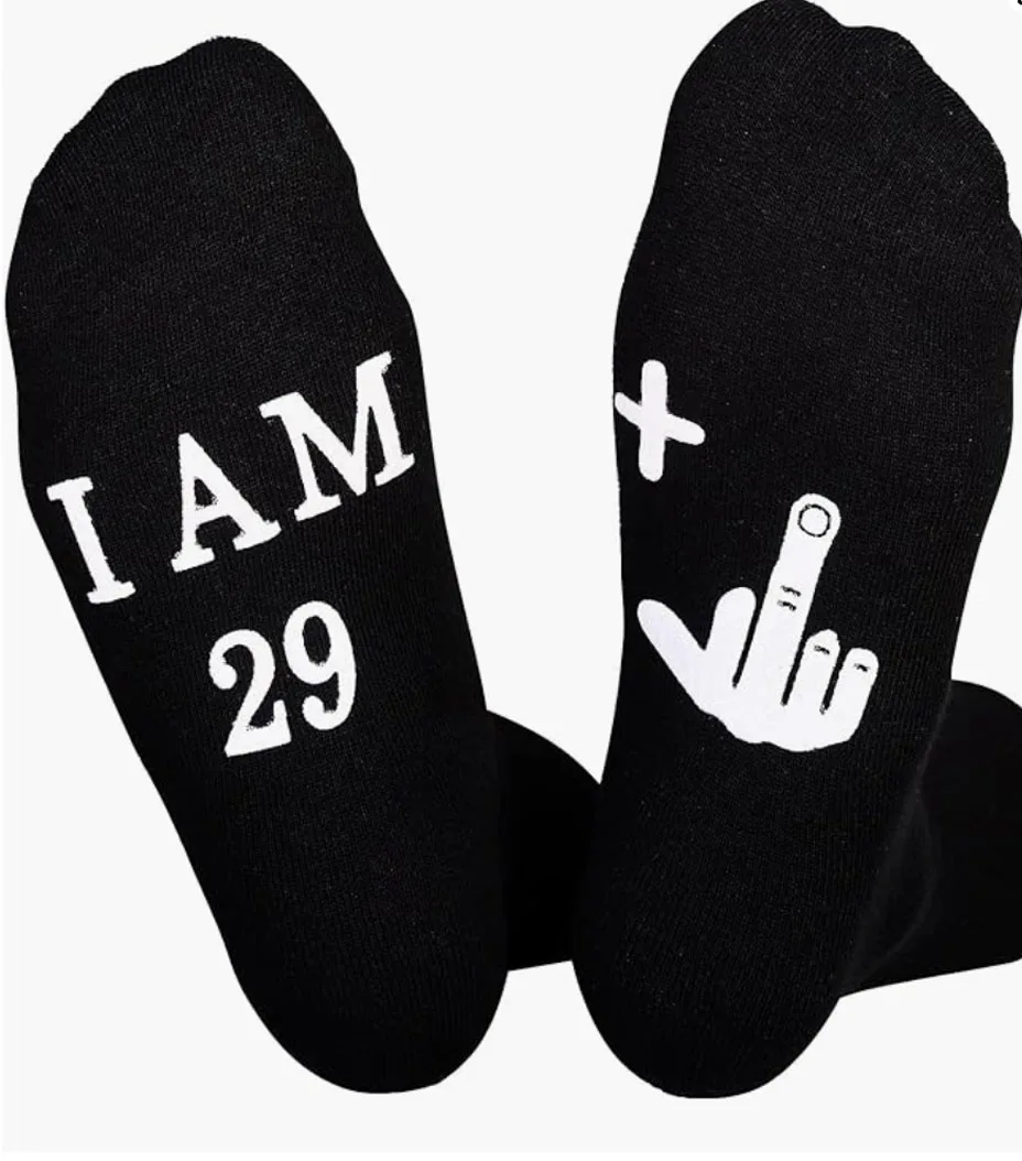 1 pair Black non skid unisex funny socks the hot selling record age tube cool socks with funny printing 