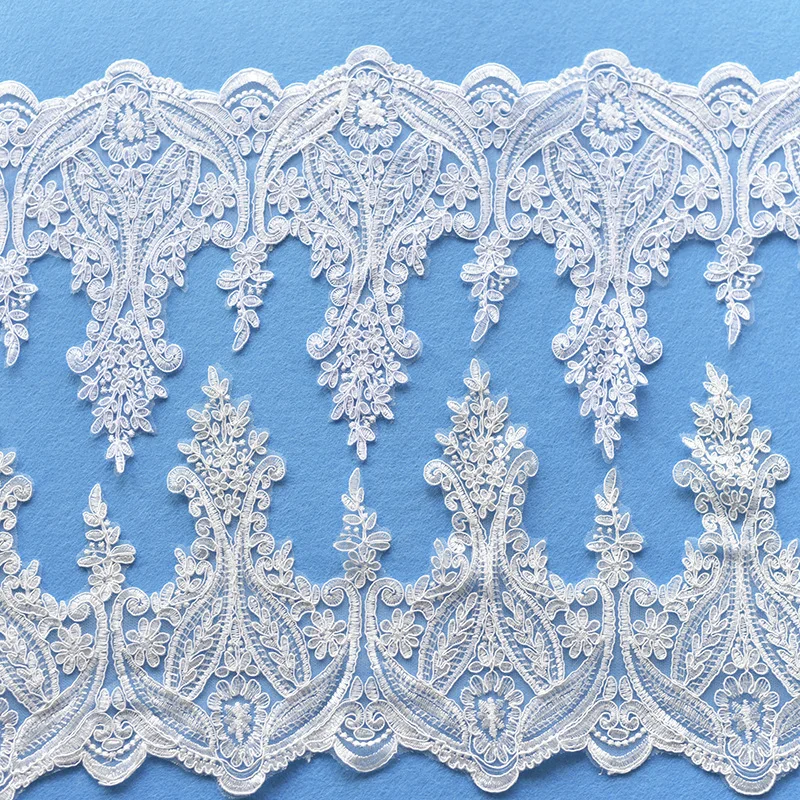 

5Yards New Multi-color Sequined Lace Wedding Dress Diy Handmade Fabric