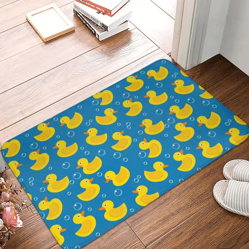 Cartoon Yellow Rubber Duck Pattern Floor Door Kitchen Bathroom Mats Anti-Slip Indoor Doormat Garden Entrance Carpet Rug