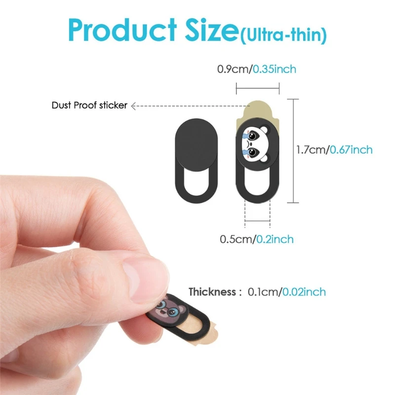 3 stks Leuke Panda Webcam Camera Cover Telefoon Lens beschermhoes Camera Masking Sticker Computer Privacy Cover voor MacBo