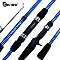 BIUTIFU Baitcasting Spinning Mini Fishing Rods 4 Section 1.8m Travel Carbon Casting Weight 5-20g Fast Ultralight Lure Trout Pole