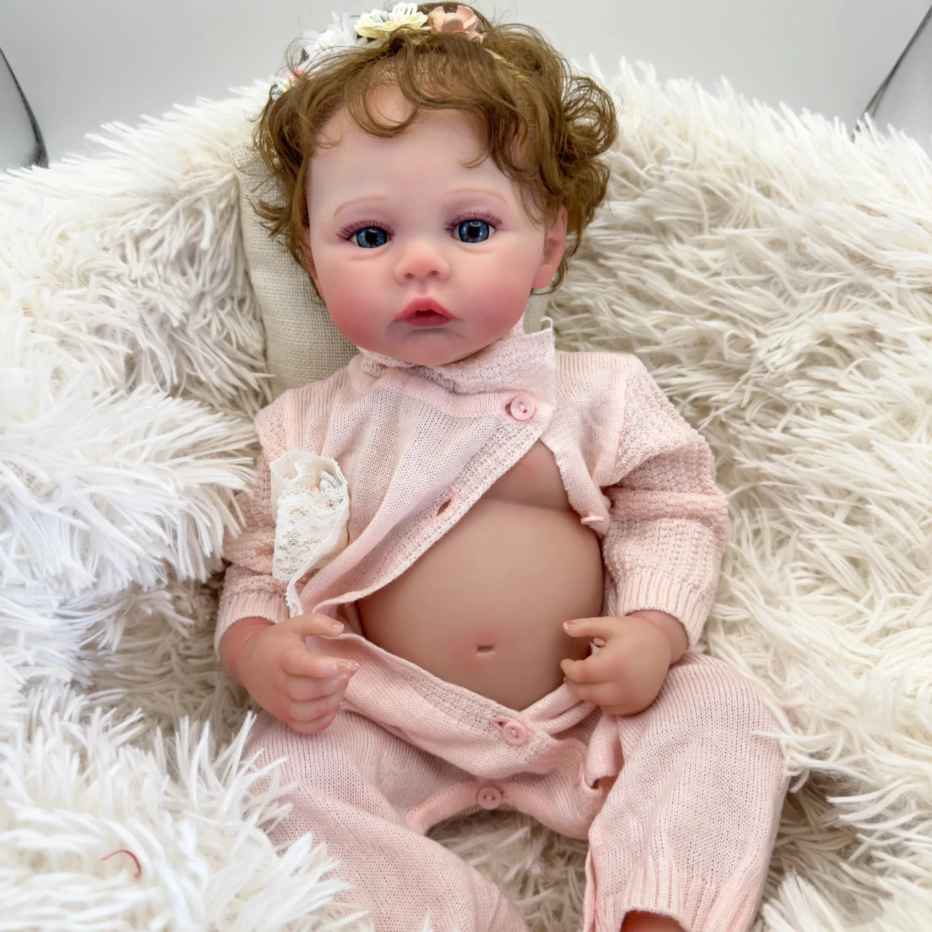 

Full Silicone Vinyl Dolls 48cm Boy Girl Meadow 3D Painted Reborn Baby Dolls Soft Touch For Kid's Gift Muñecas Reborn ﻿