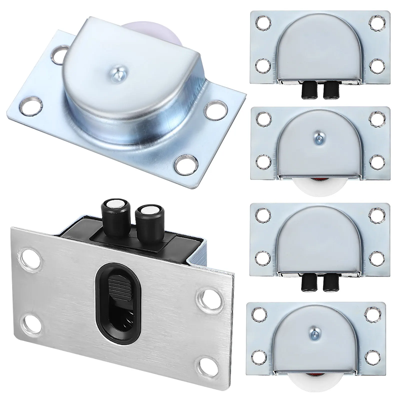 

6pcs Stainless Steel Sliding Door Wheels Cabinet Guide Rollers For Wardrobe Closet Patio Window Nylon Pulley Replacement