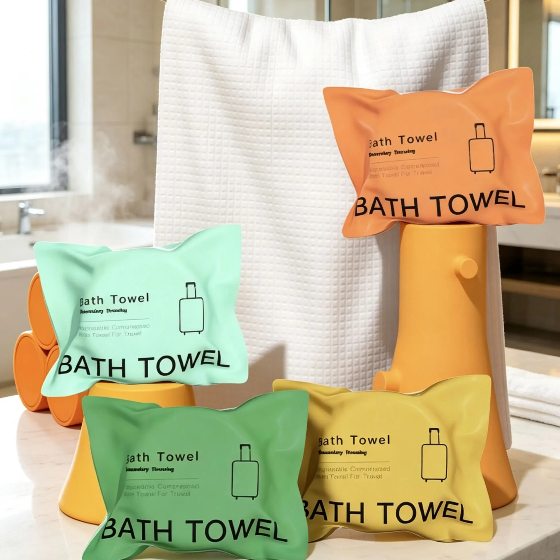 Compressed Washcloth Disposable Compressed Bath Towel Thickened Portable Portable Travel Towel Individually Wrapped