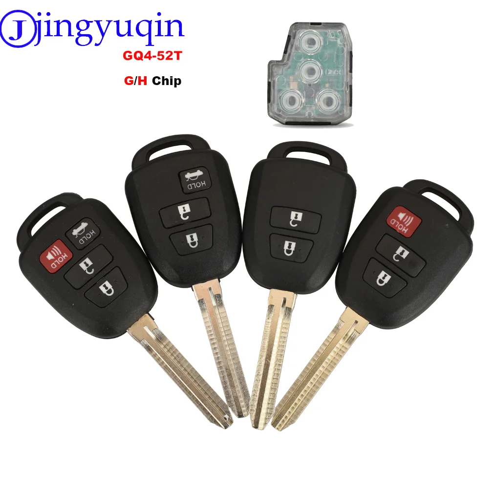 jingyuqin FCC: GQ4-52T KYDZ Replacement Keyless Entry Remote Car Key Fob for Toyota Rav4 2013-2018 With H Chip Or G Chip GQ452T