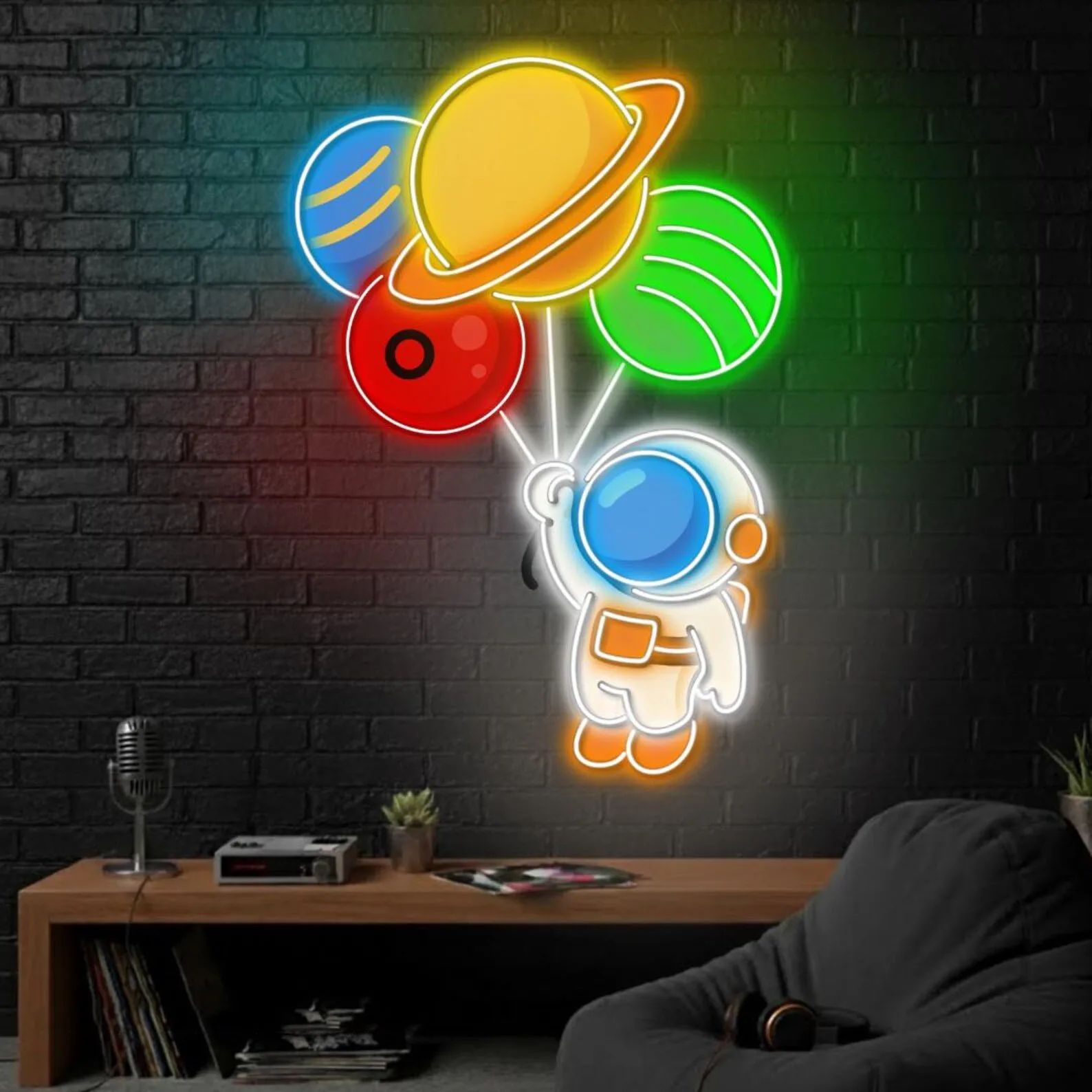 

Неоновая вывеска космонавта для декора детской комнаты, неоновая вывеска космической планеты, неоновая вывеска на заказ, подарок для ребенка или любителя космонавтов, домашний декор стен