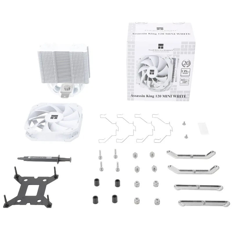 Thermalright Assassin King 120 MINI WHITE Air Cooler 5 Heat Pipes 4PWM 1500RPM Speed CPU Cooler for AM5 AM4 Intel 1851/1700/115X