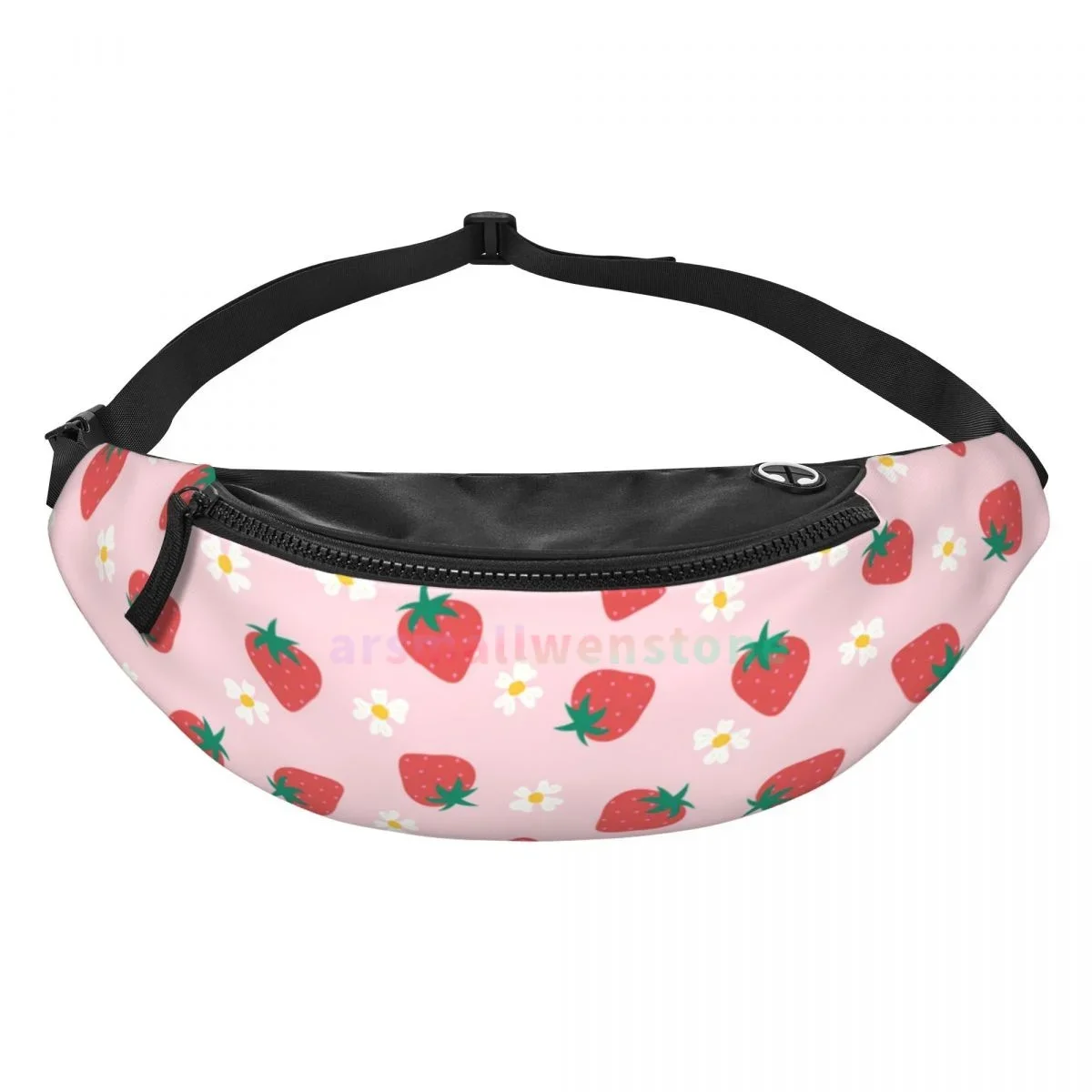 Strawberry Waist Bag with Headphone Hole Belt Bag Fashion Hip  Bag for Outdoor Casual Travelling Hiking Cycling