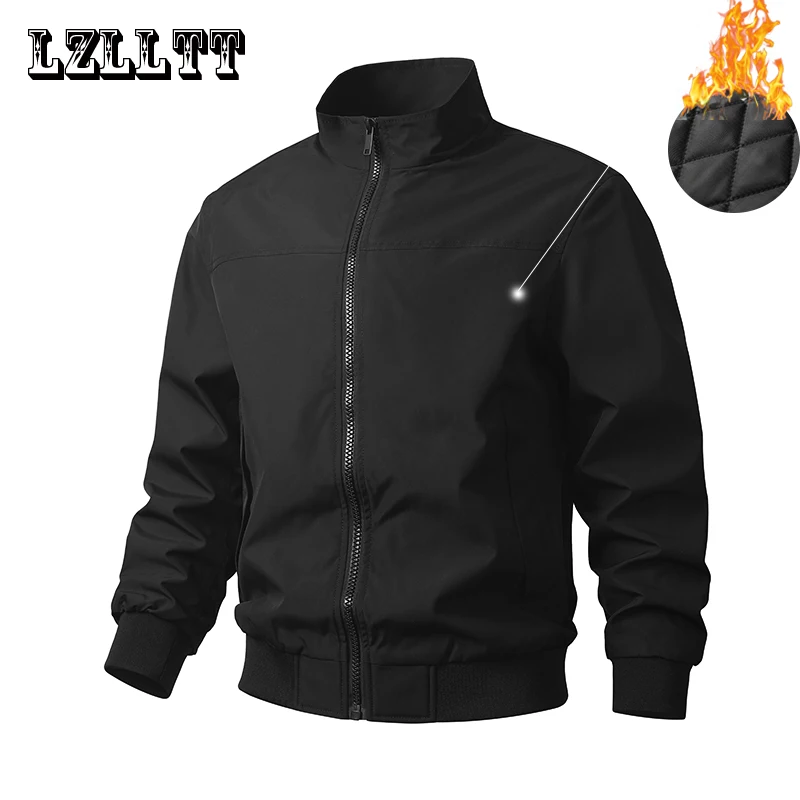 

Winter Men Bomber Warm Jackes Coat Mens Autumn Windbreaker Jackets Man Outdoor Fashion Casual Coat Stand Slim Jacket Male LZLLTT