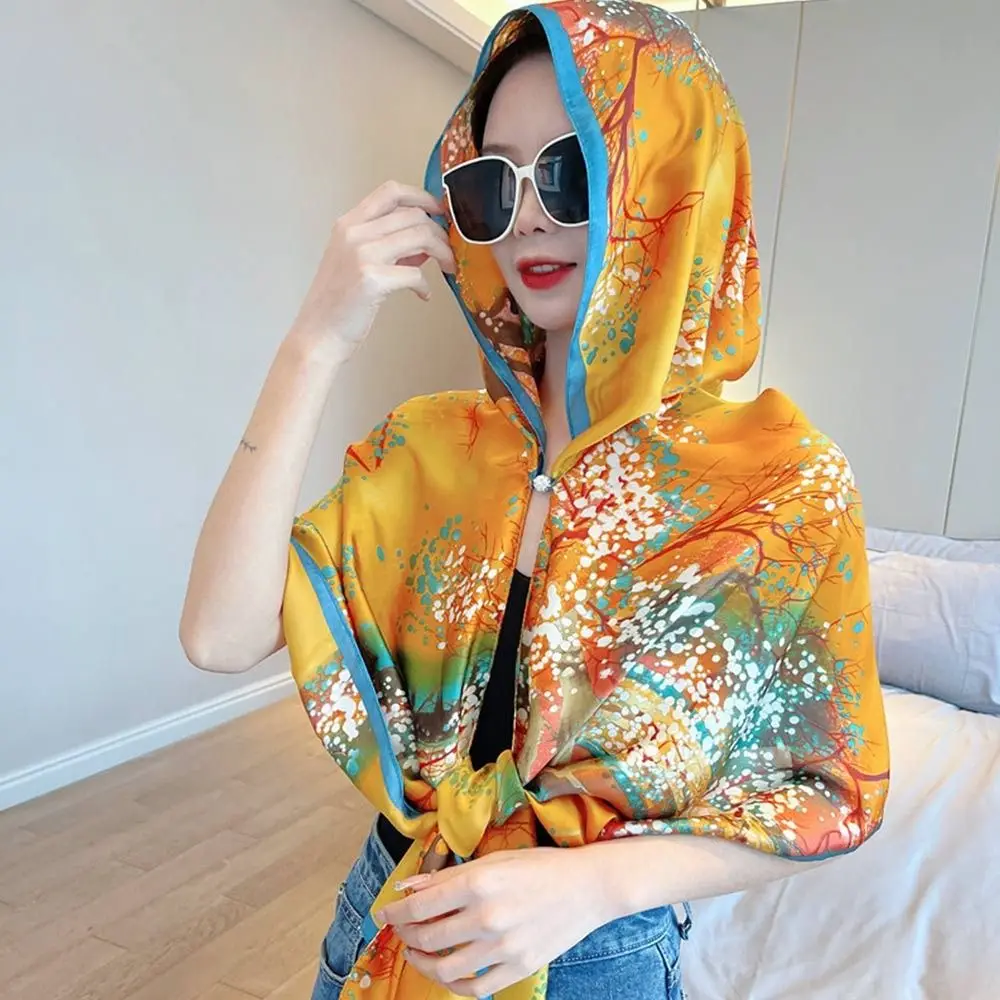 

Summer With Buckle Muslim Turban Sun-Resistant Breathable Baotou Hat Soft Headscarf Women