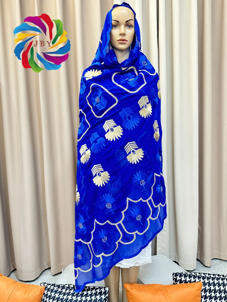 2023 Muslim Fashion Cotton Em/broidered Scarf Style Headscarf Turbans for Women Foulard Africain Femme Inner Hijab 220】】*110 BIG